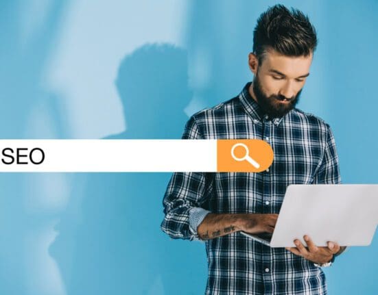 Search Engine Optimisation bar with words "SEO" inside.