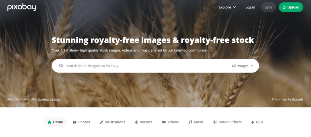 Pixabay free images website screenshot