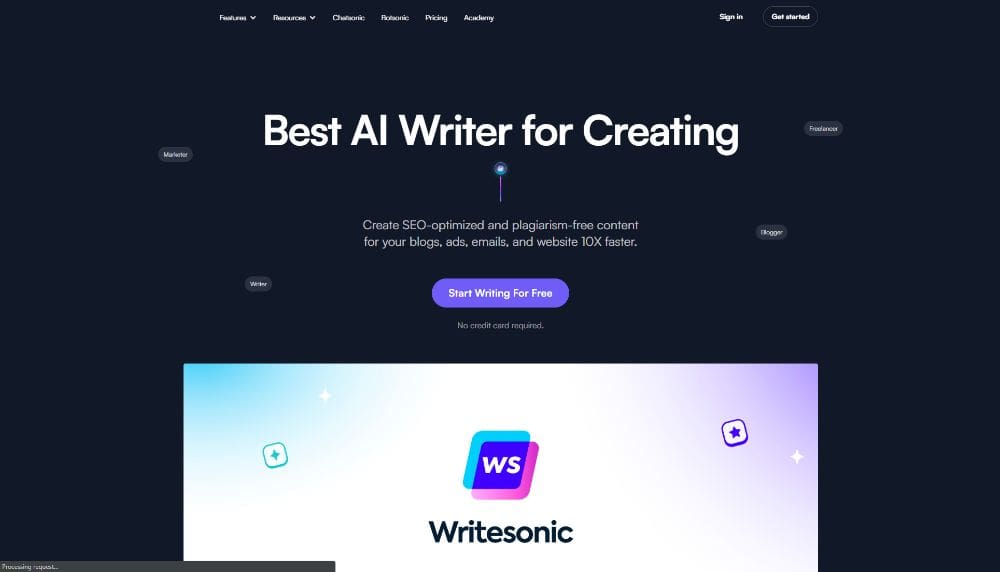 Writesonic screenshot