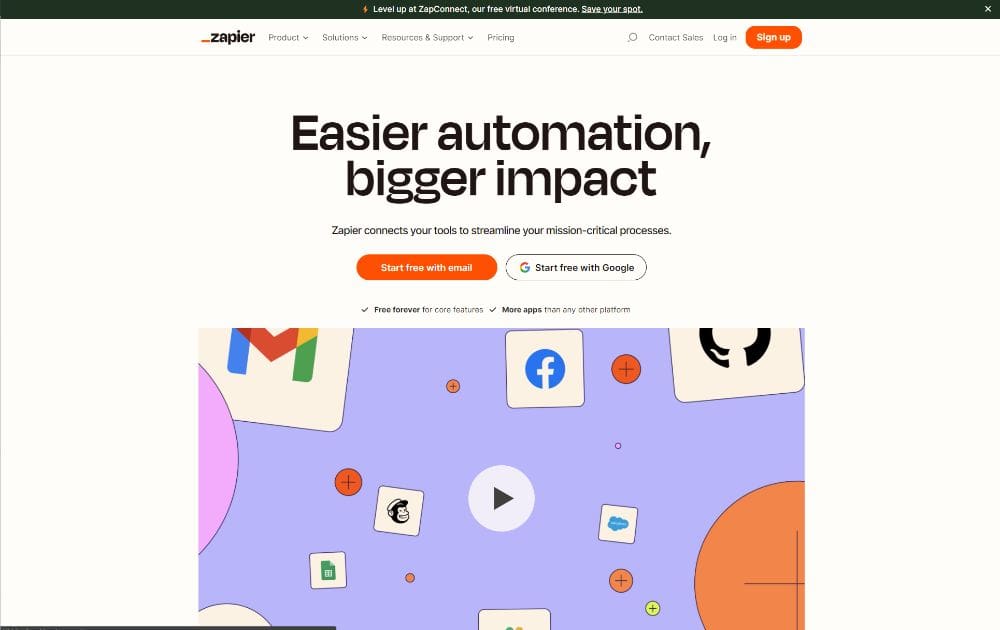 Zapier integration screenshot