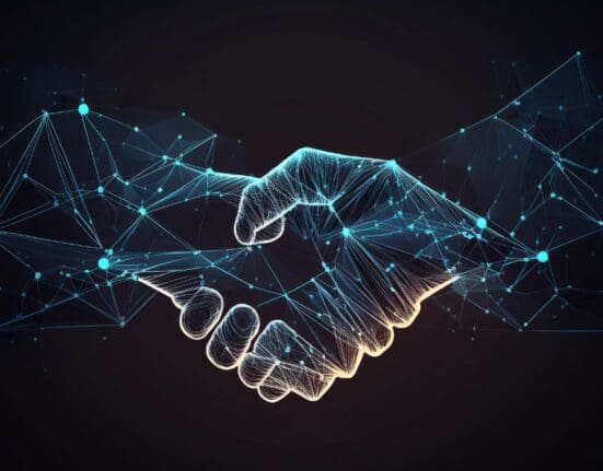 Why Internal Linking is Important for Ecommerce SEO shown by digital hands shaking