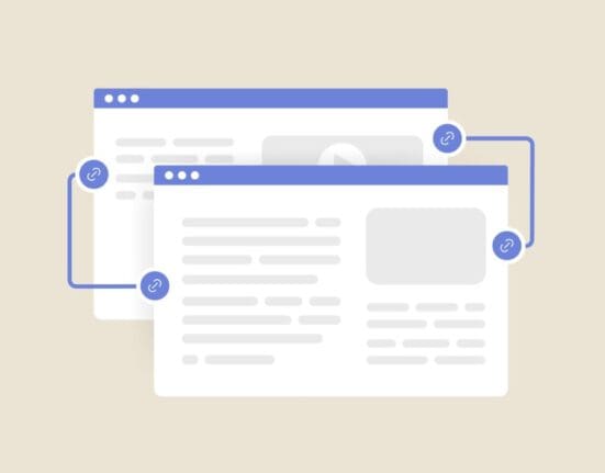 An ecommerce website showing an internal link to products and category page