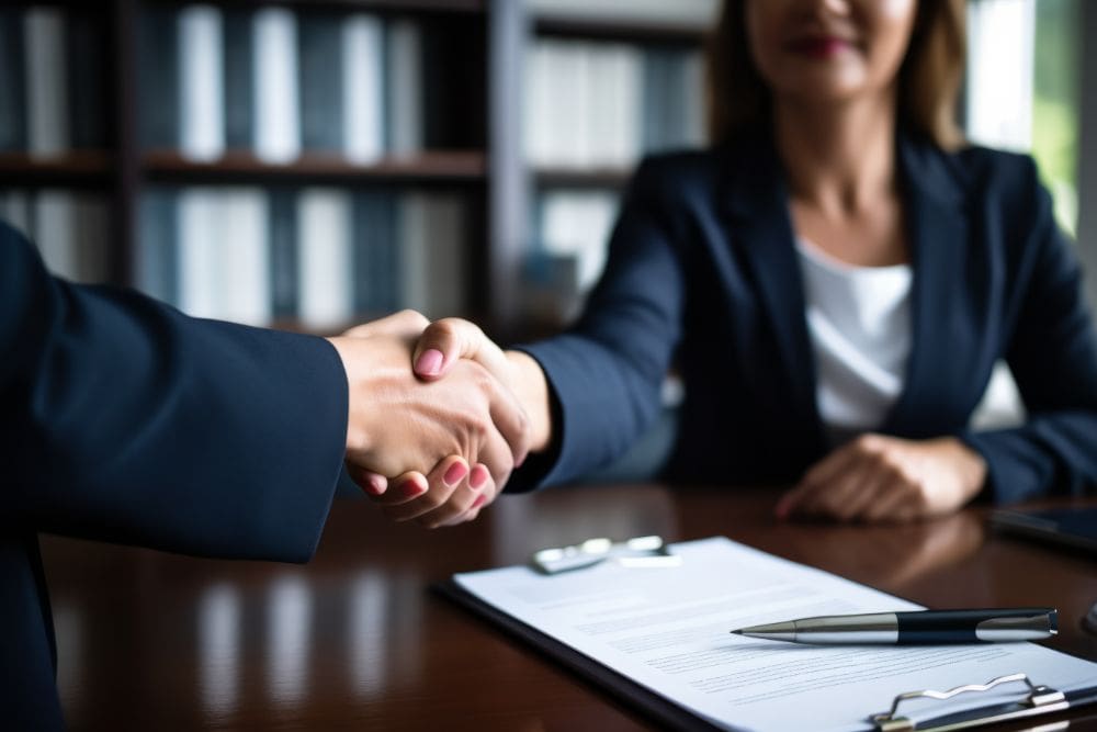 Solicitors shaking hands