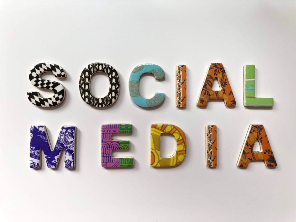 The words SOCIAL MEDIA on a plain background